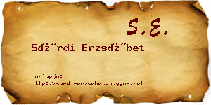 Sárdi Erzsébet névjegykártya